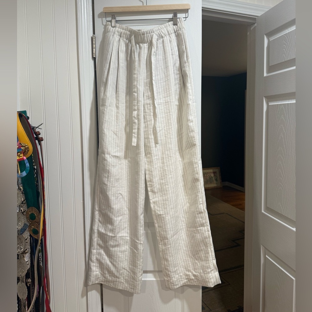 Vince White Striped Pants